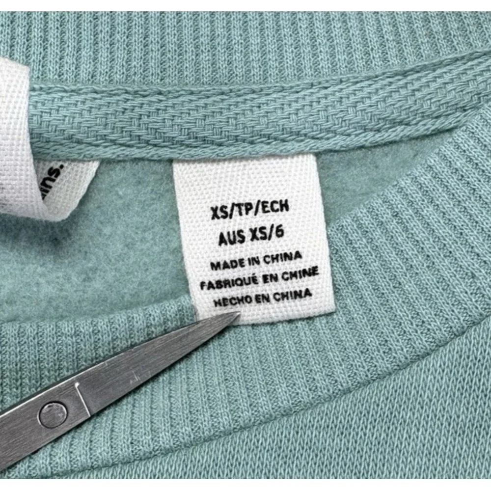 Roxy Womens XS Morning Hike Cropped Sweatshirt Blue Always Salty Fleece Beach